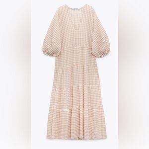 Zara Voluminous Balloon Sleeve
Plaid Midi/Maxi Dress Size M pre-owed